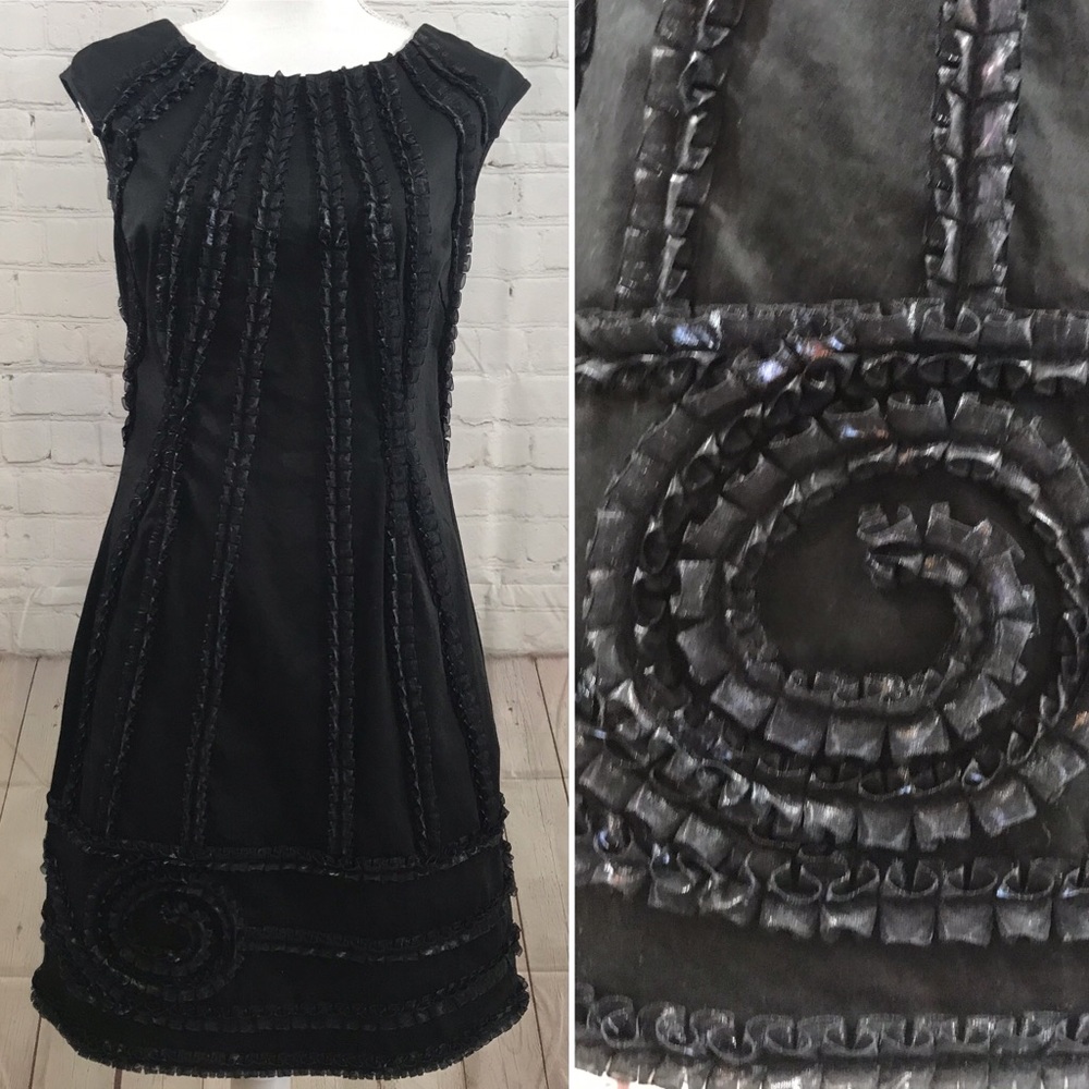 Ellen Tracy Black Ruffle dress, size 10